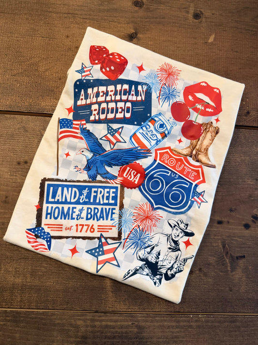 American Rodeo-Beige Graphic Tee