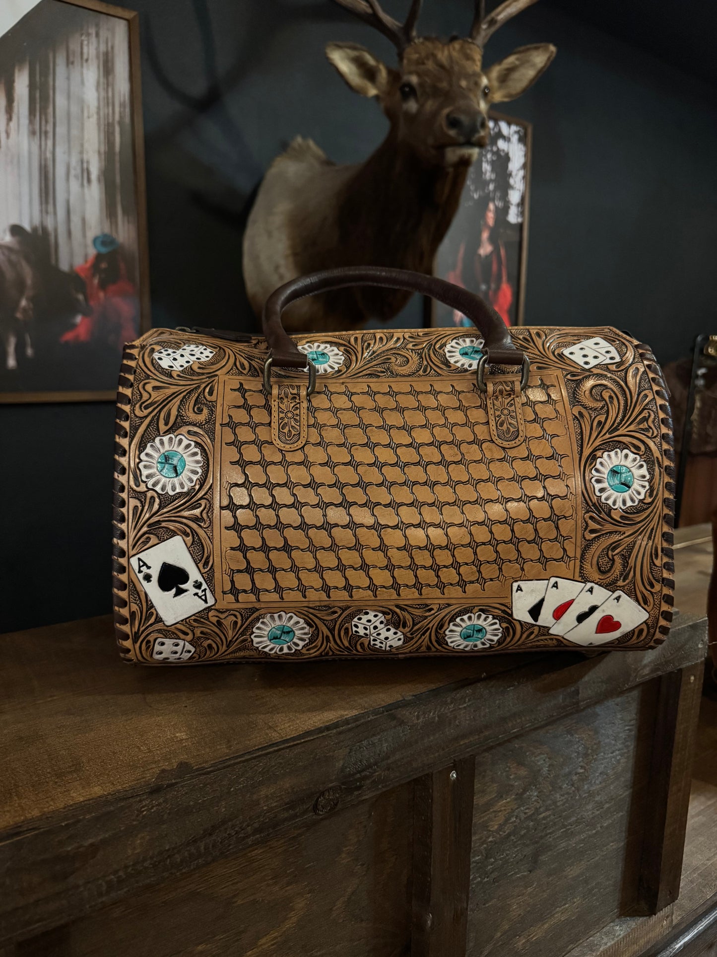 Floral Poker - Large Speedy Bag