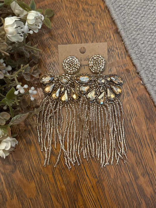 Champagne Fans - Earrings