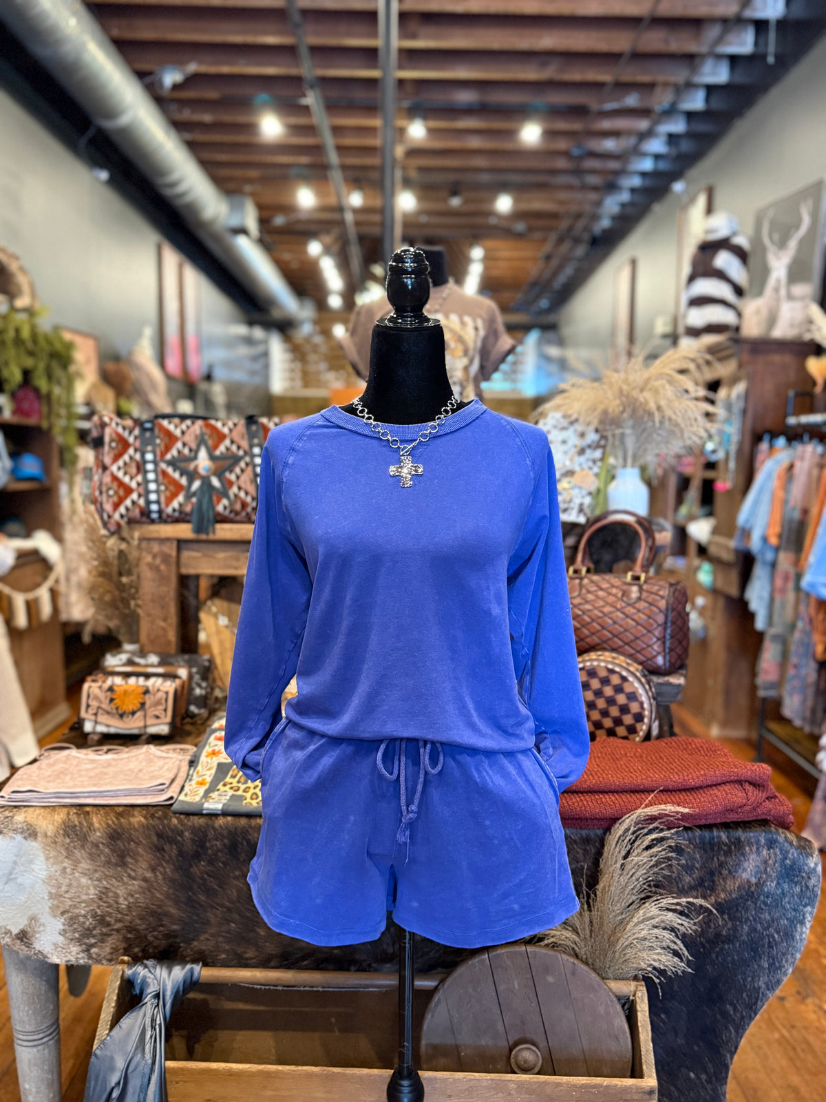 Cozy Days – Royal Blue L/S Mineral Wash Set