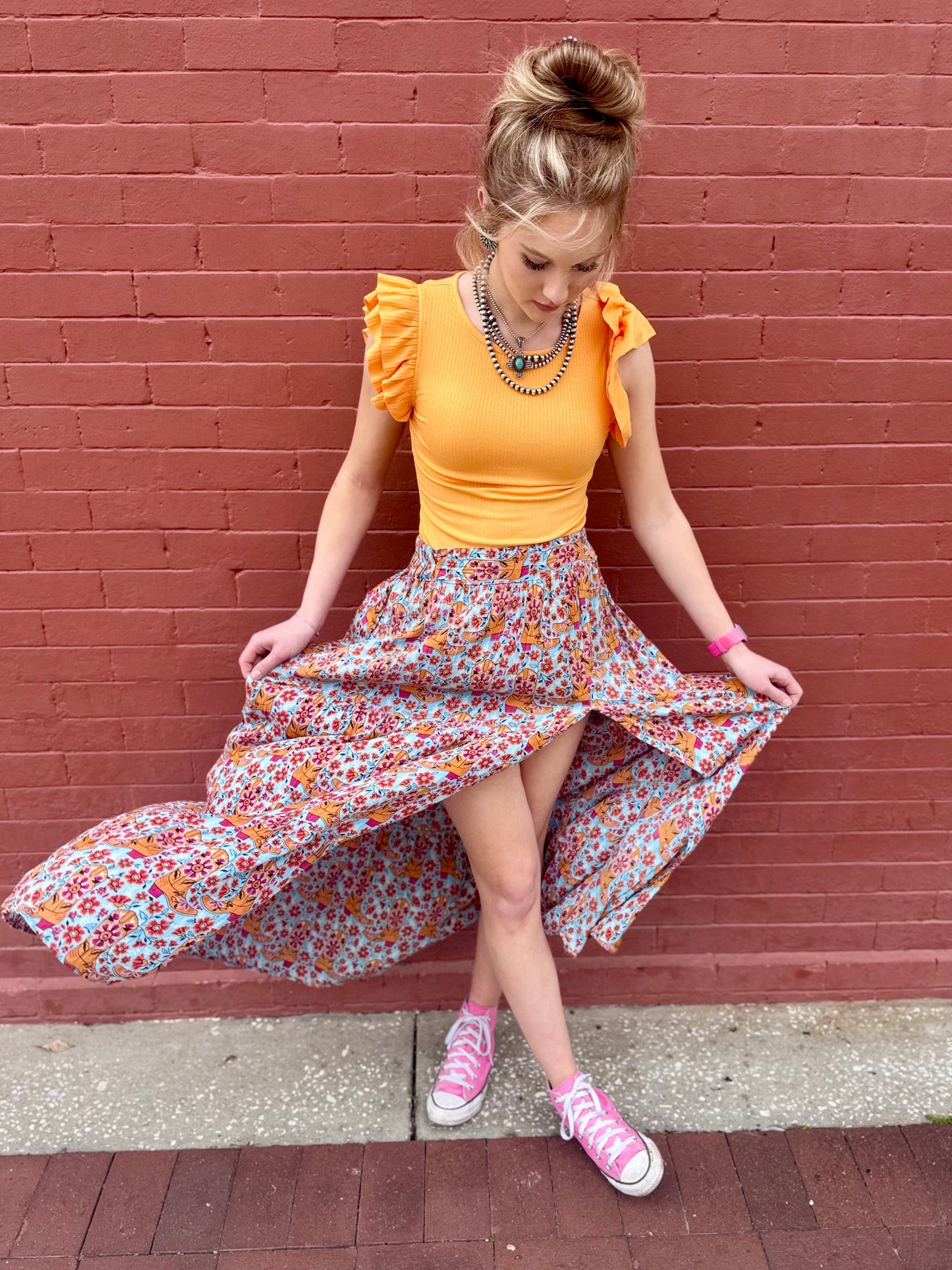 Boot Scootin’ Bloom – Maxi Skirt