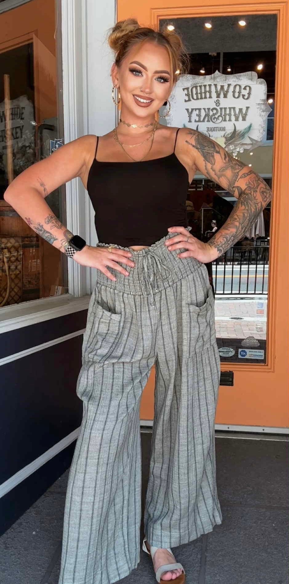 Prairie Pinstripes - Charcoal Pants