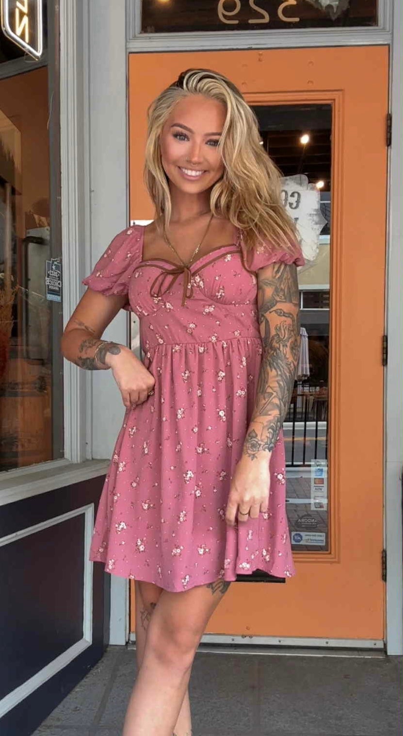 Dusty Rosewood - Mauve Mini Dress