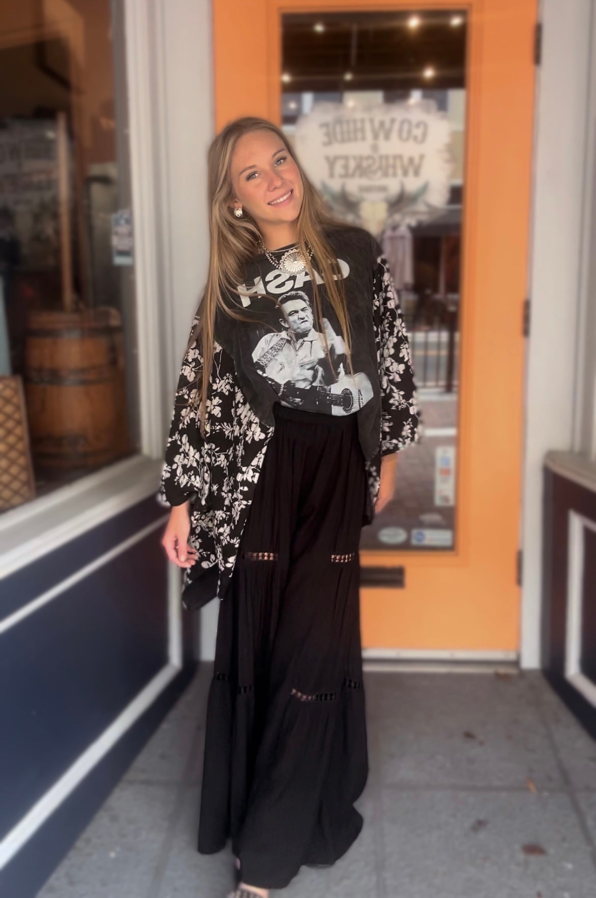CASH Vibes - Black Poncho Top