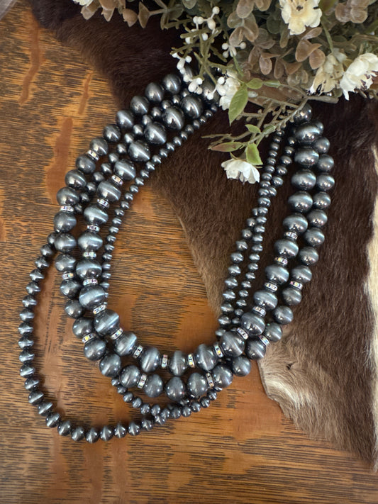 Pearl Rhinestone Elegance - Necklace