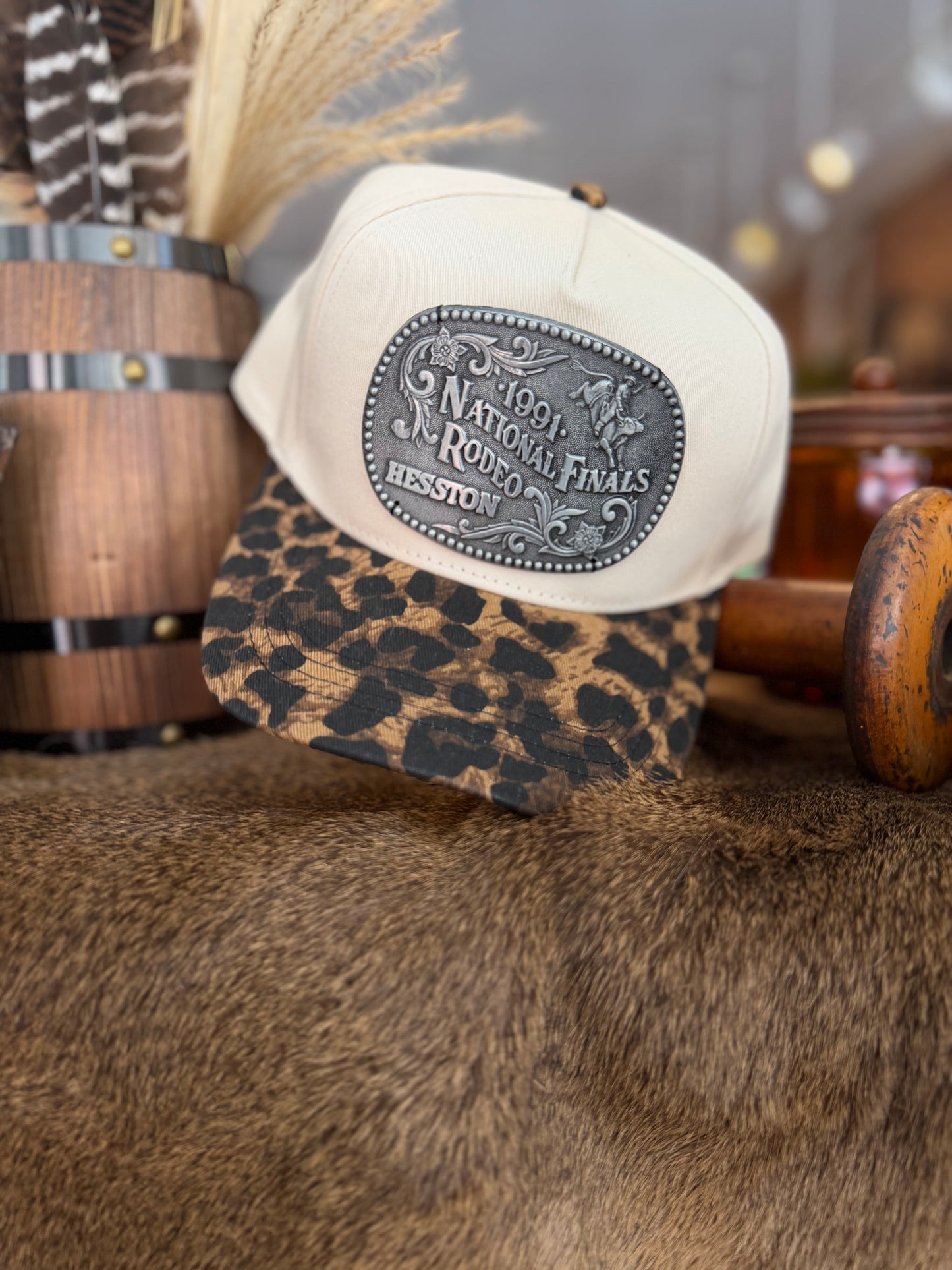 Authentic Vintage NFR Buckle - Leopard Trucker Hat