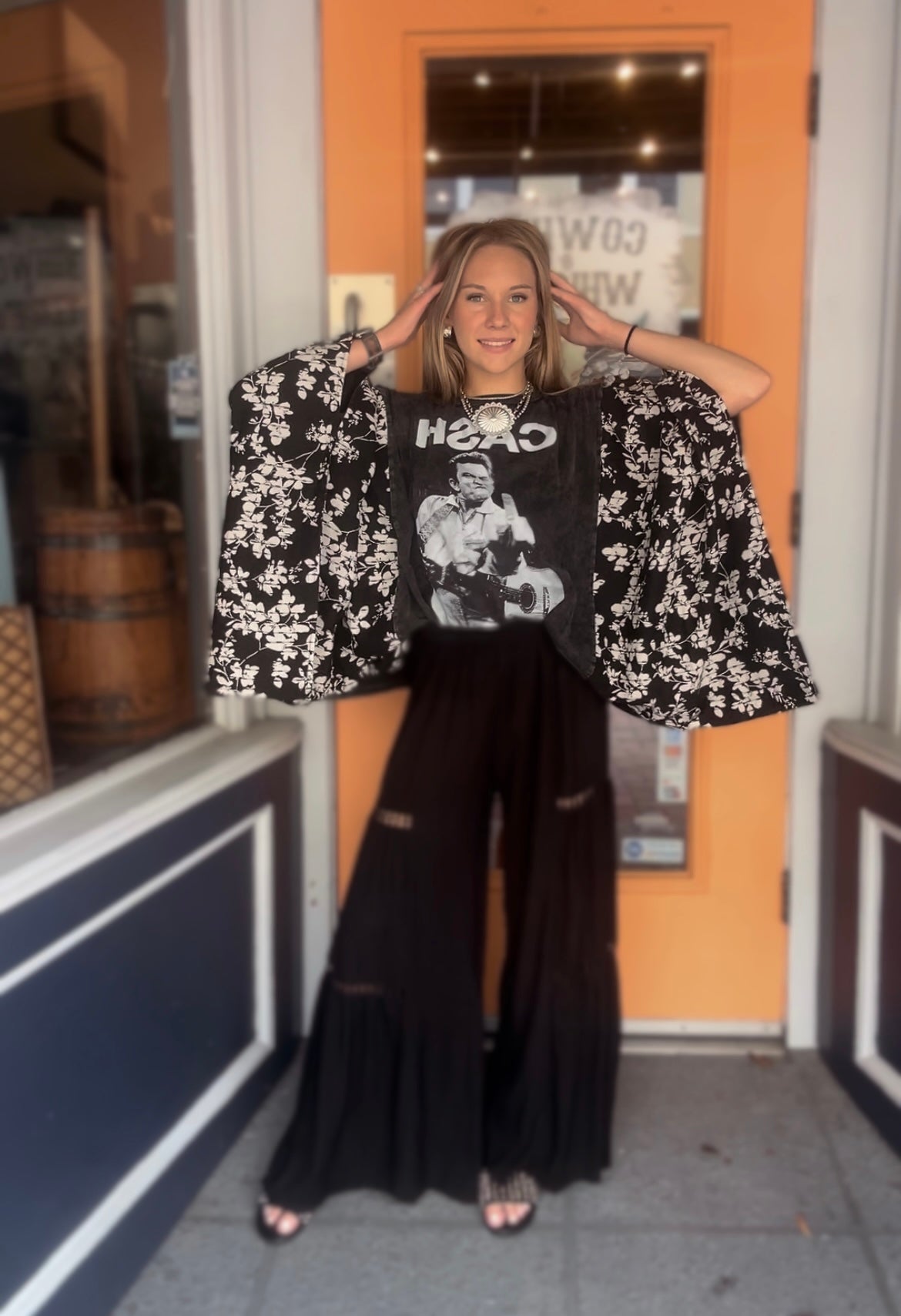 CASH Vibes - Black Poncho Top