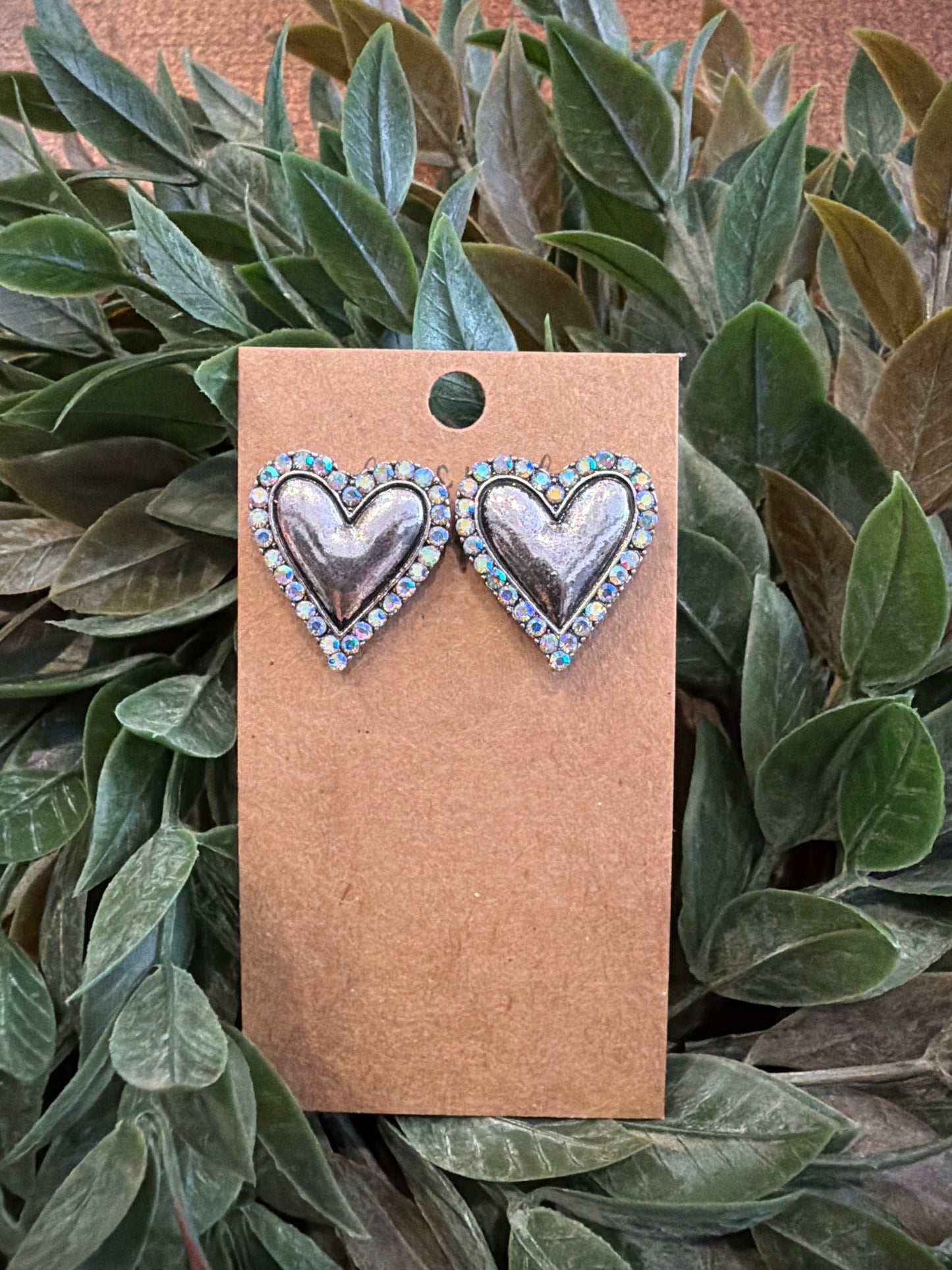 Silver Speck Hearts - Earrings