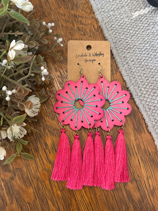 Boho Wood Flower - Earrings