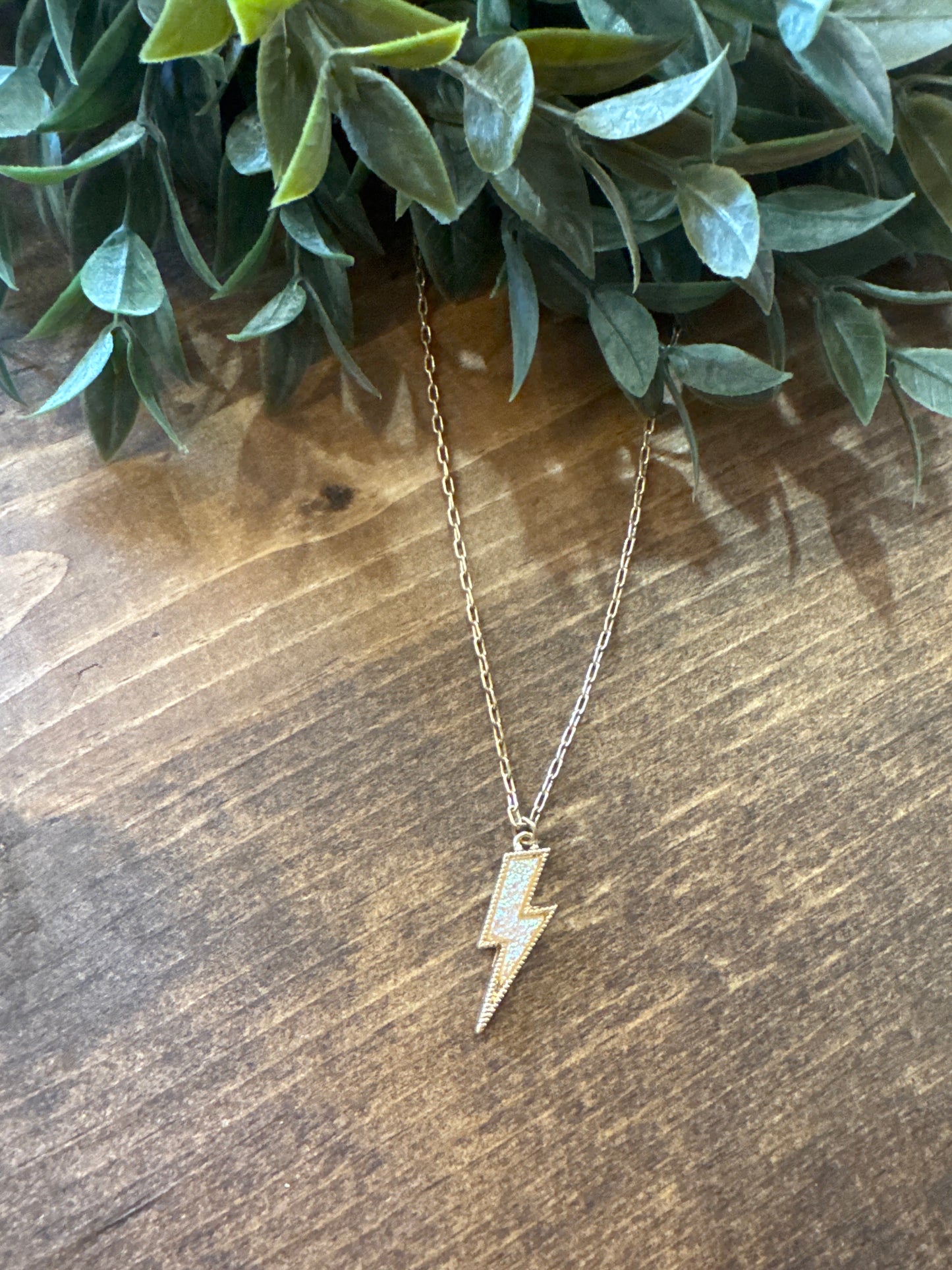 Druzy Bolt - Gold Necklace