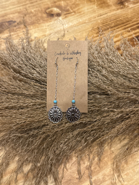 Dainty Concho Drop - Earrings