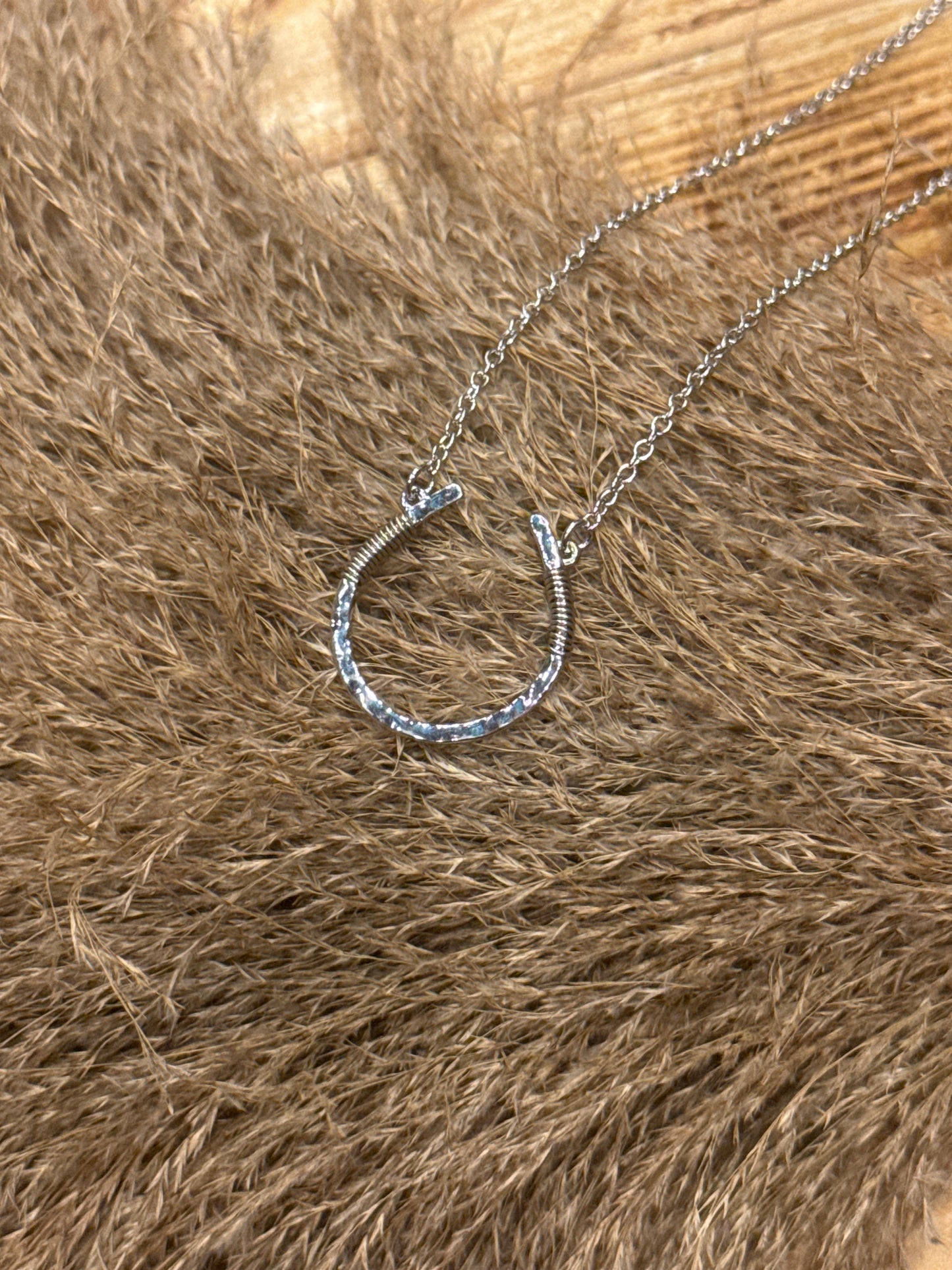 Wire Wrapped Horseshoe - Mixed Metal Necklace