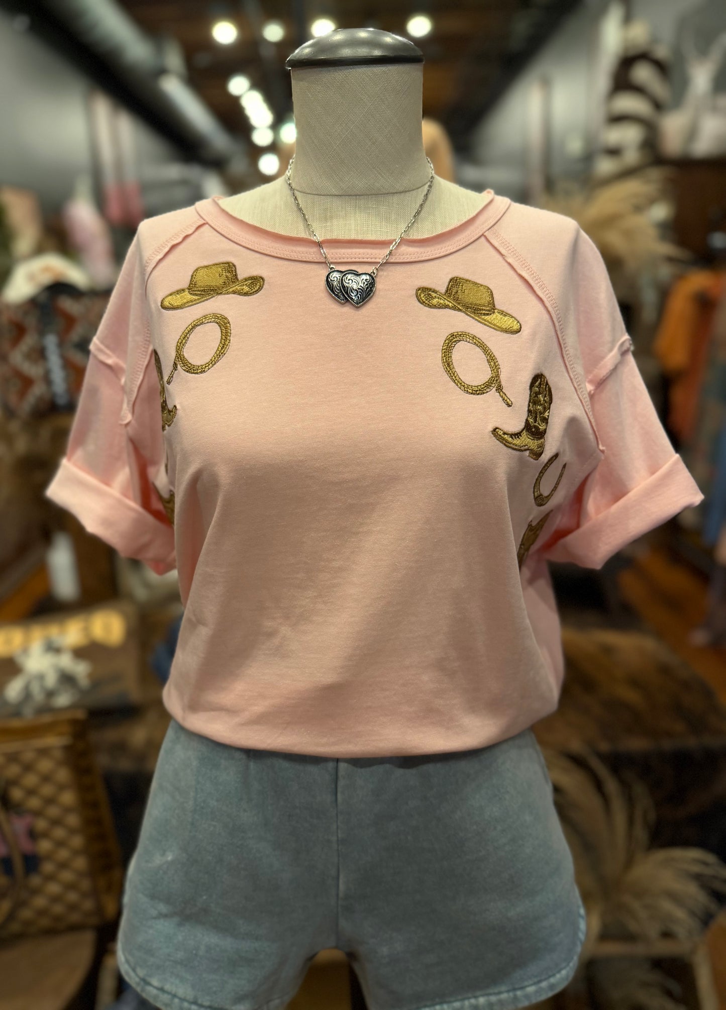 Cowgirl Keepsakes – Pink Embroidered Top