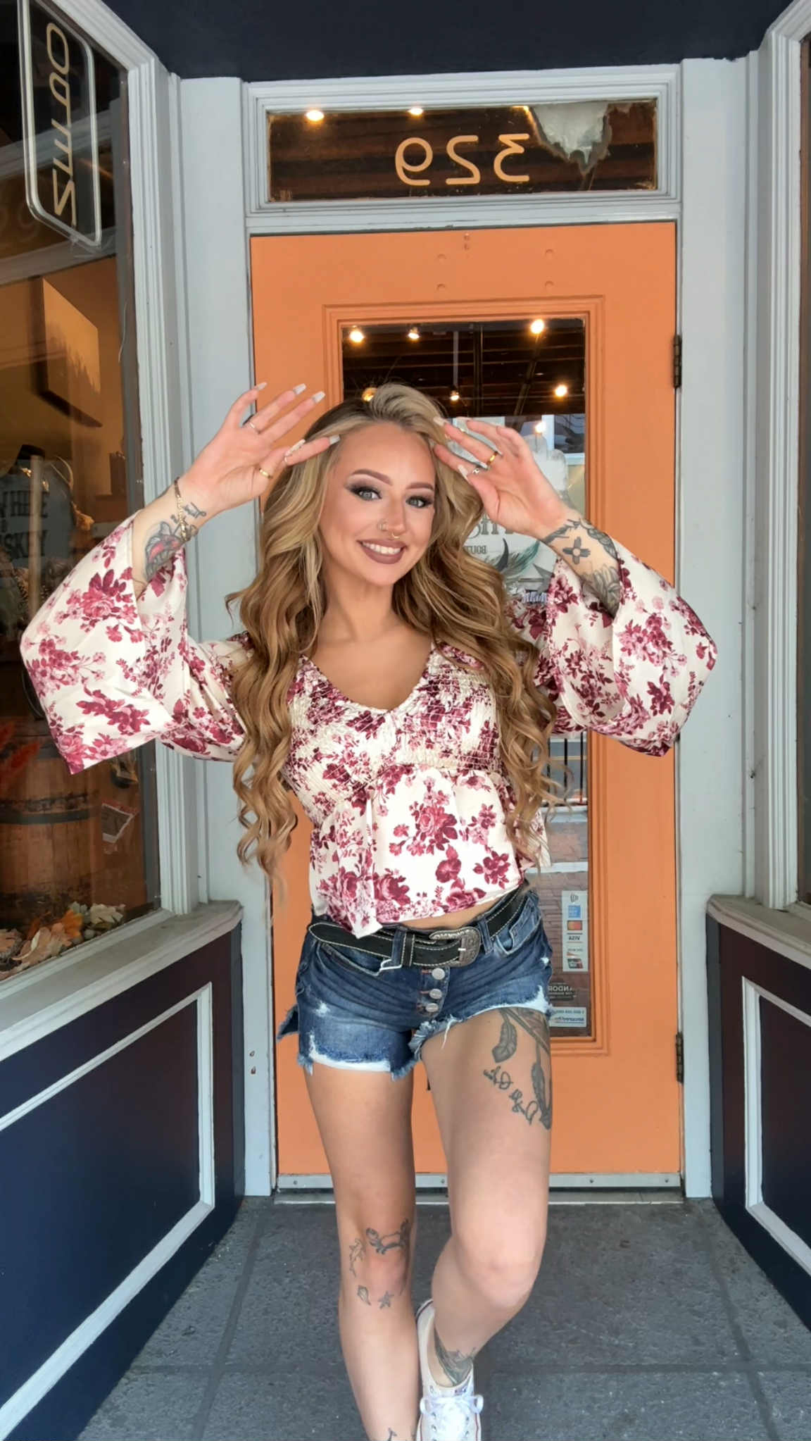 Rose Hip - Maroon/Ivory Floral Top