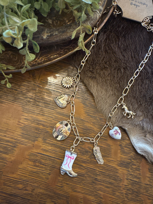 Coquette Cowgirl- Charm Necklace  ￼