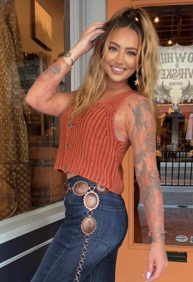 Spiced Brandy - Rust Knit Vest