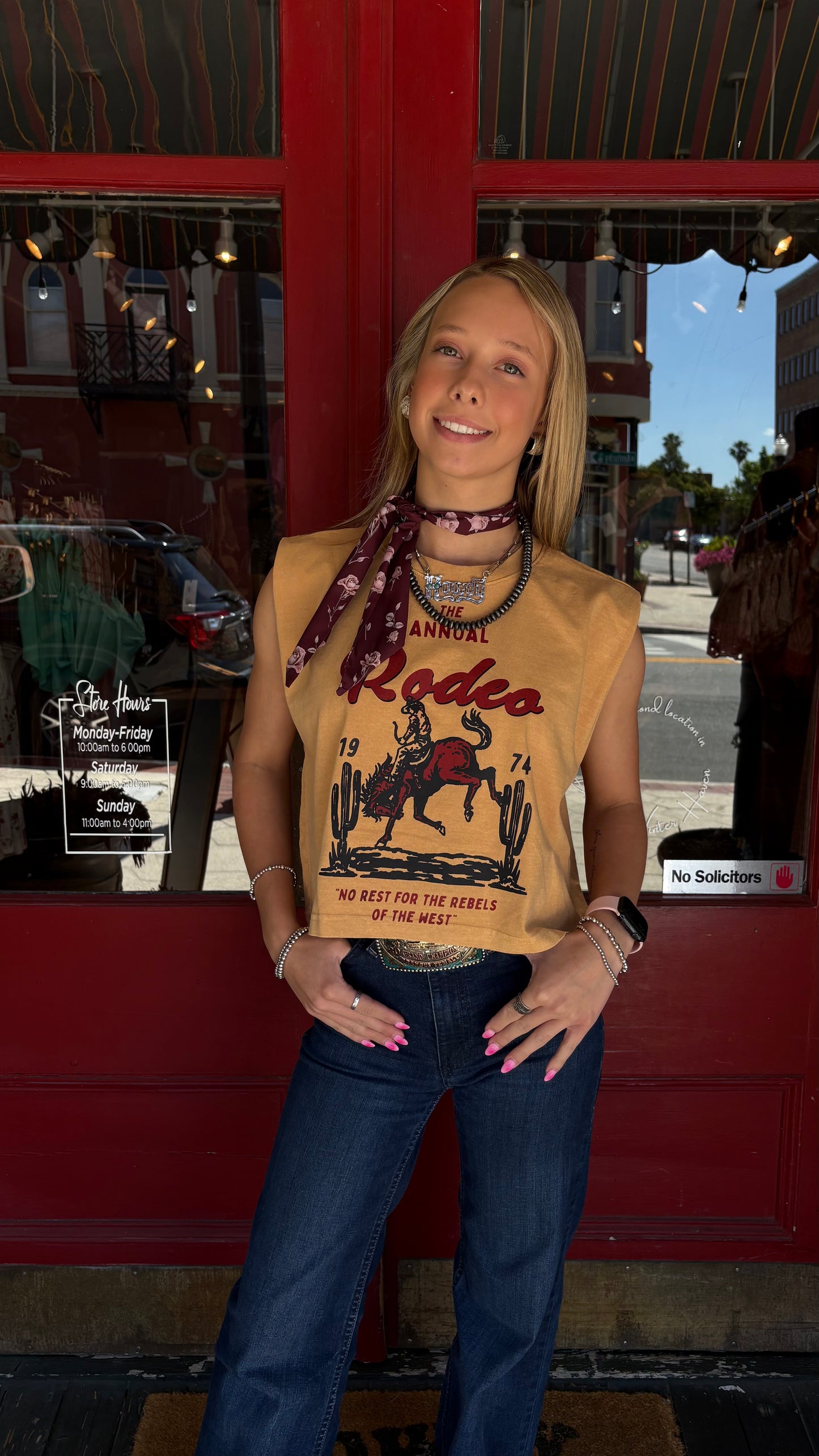 The Annual Rodeo-Mustard Muscle Tee