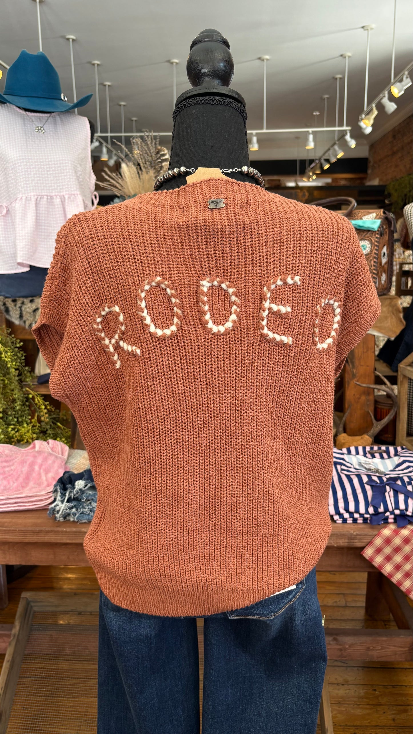 Rodeo Stitch – Rust Knit Top