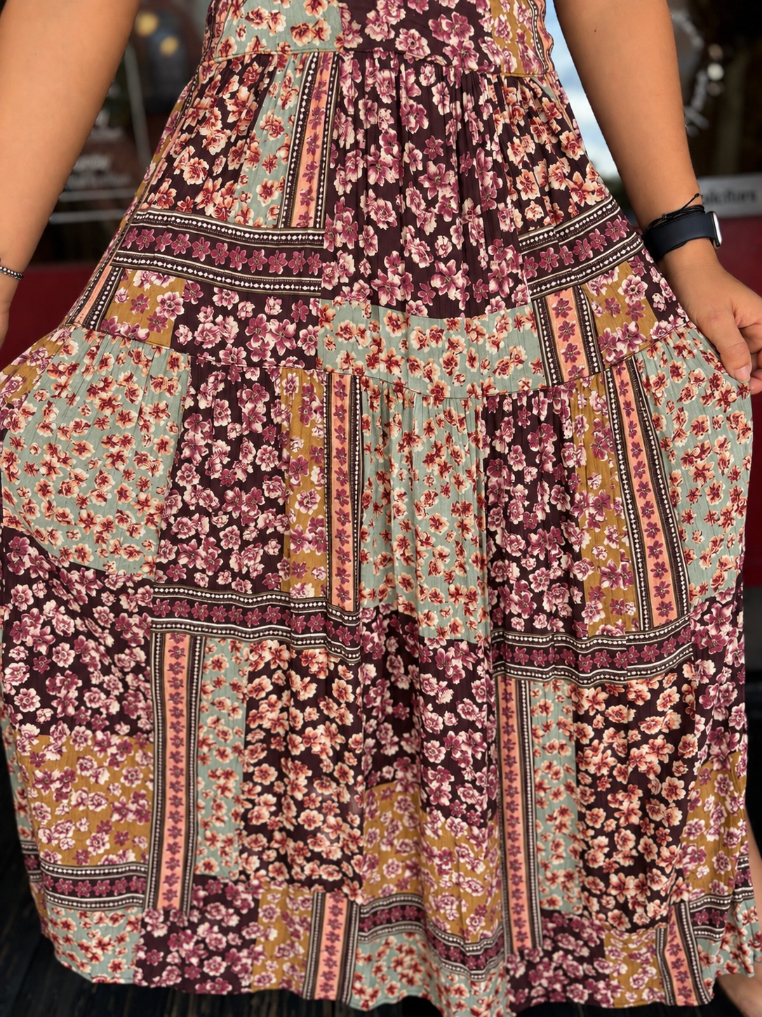 Rustic Rosette – Floral Patchwork Skirt