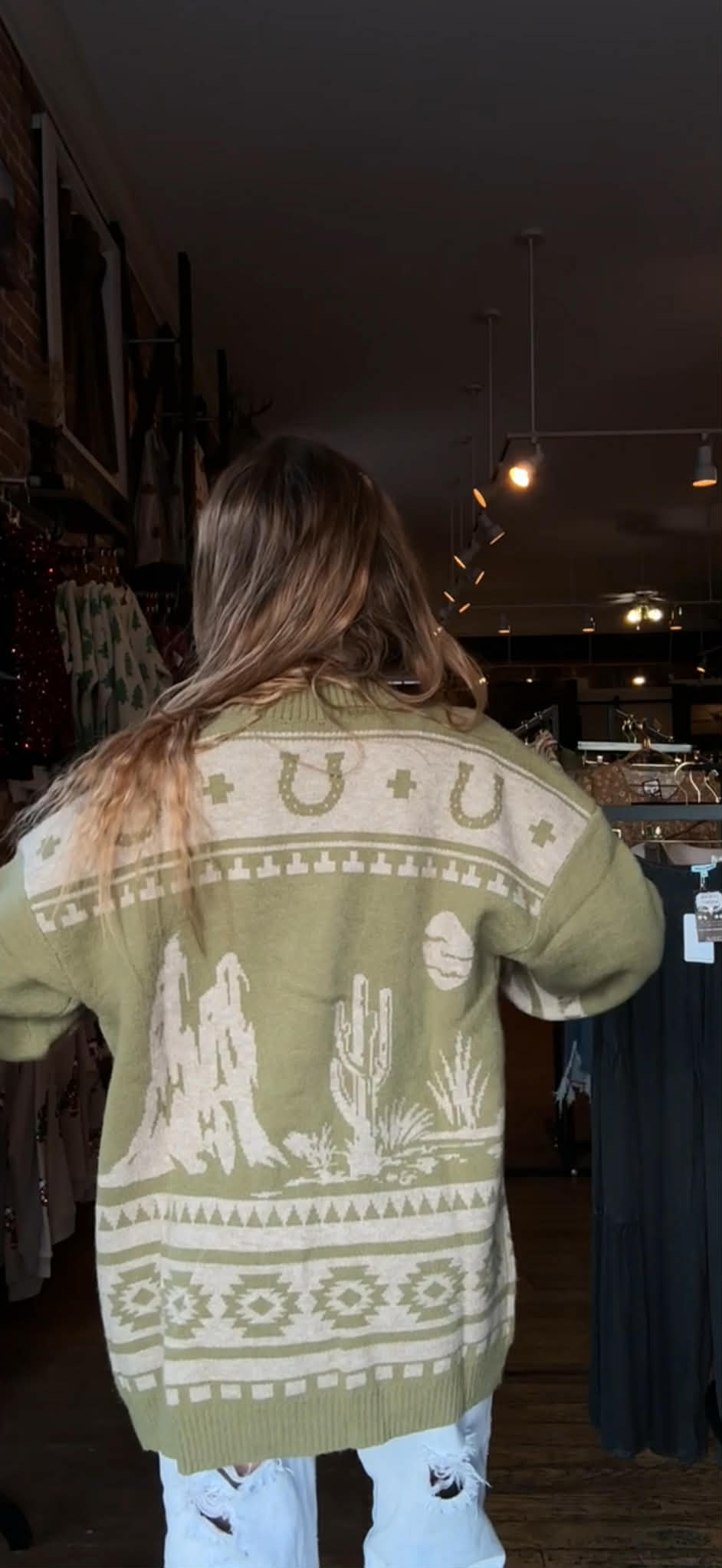 Ranch Rider – Western Olive Cardigan