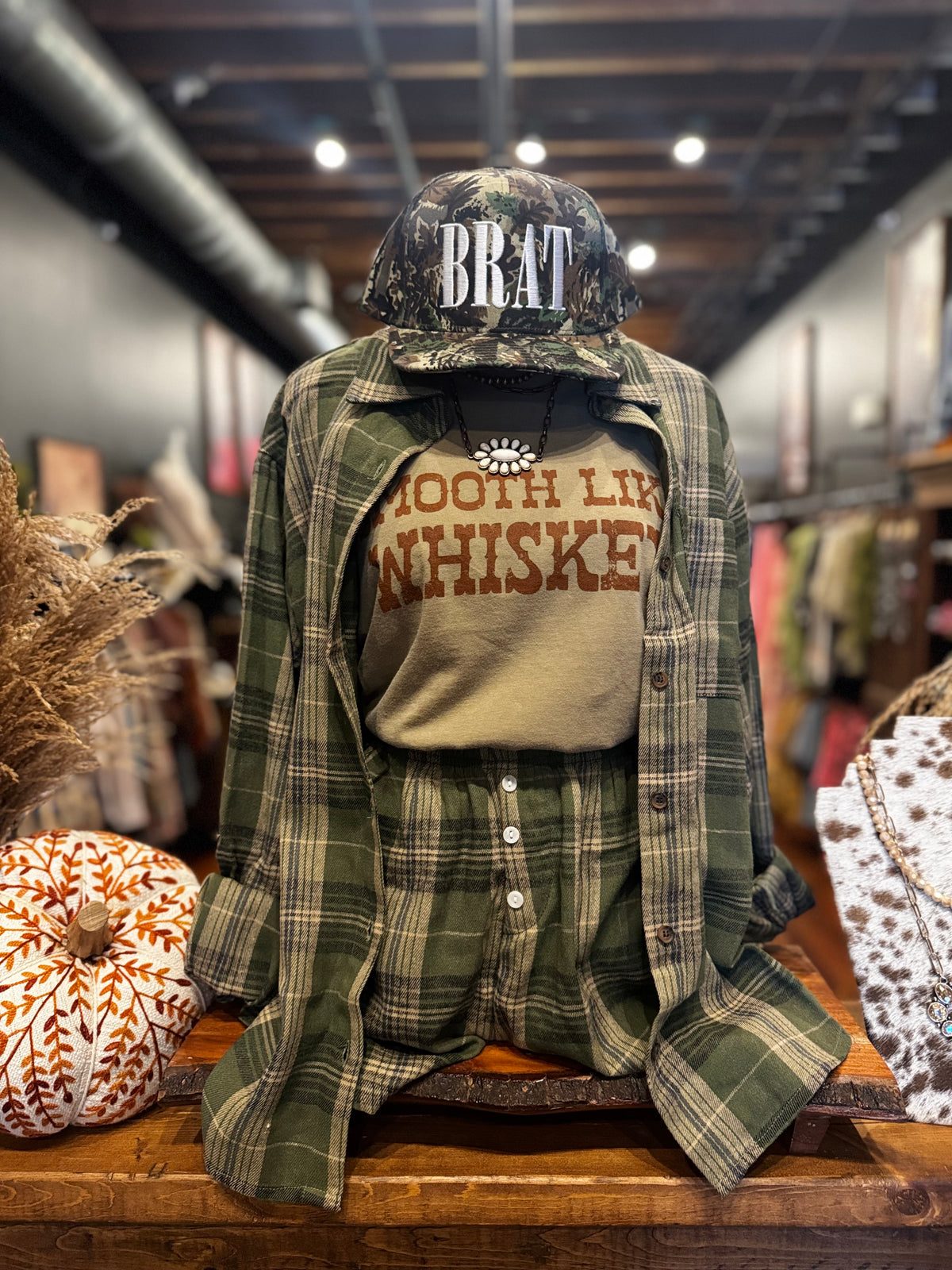 Farmhouse Fall – Olive Plaid Set
