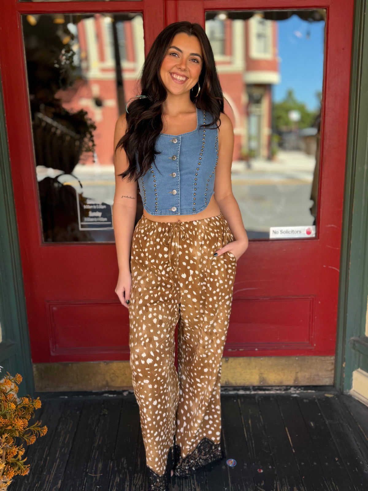 Deer Creek Cozy – Camel Wide-Leg Pants