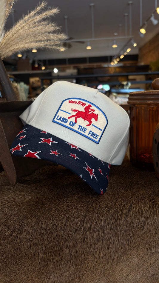 Land Of The Free-Star Detailed Trucker Hat