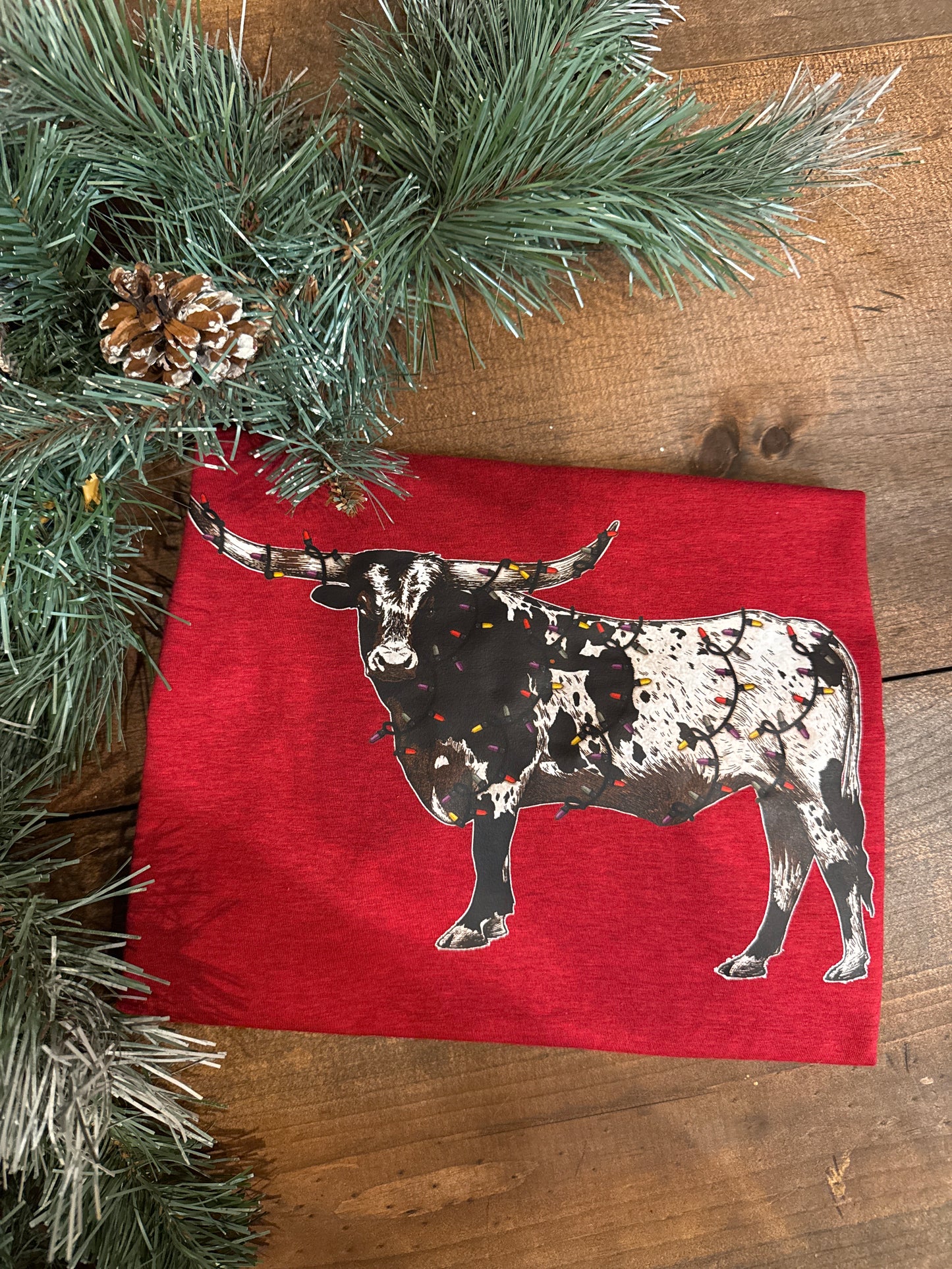 Lights & Longhorns - Red Graphic Tee *Door Buster*