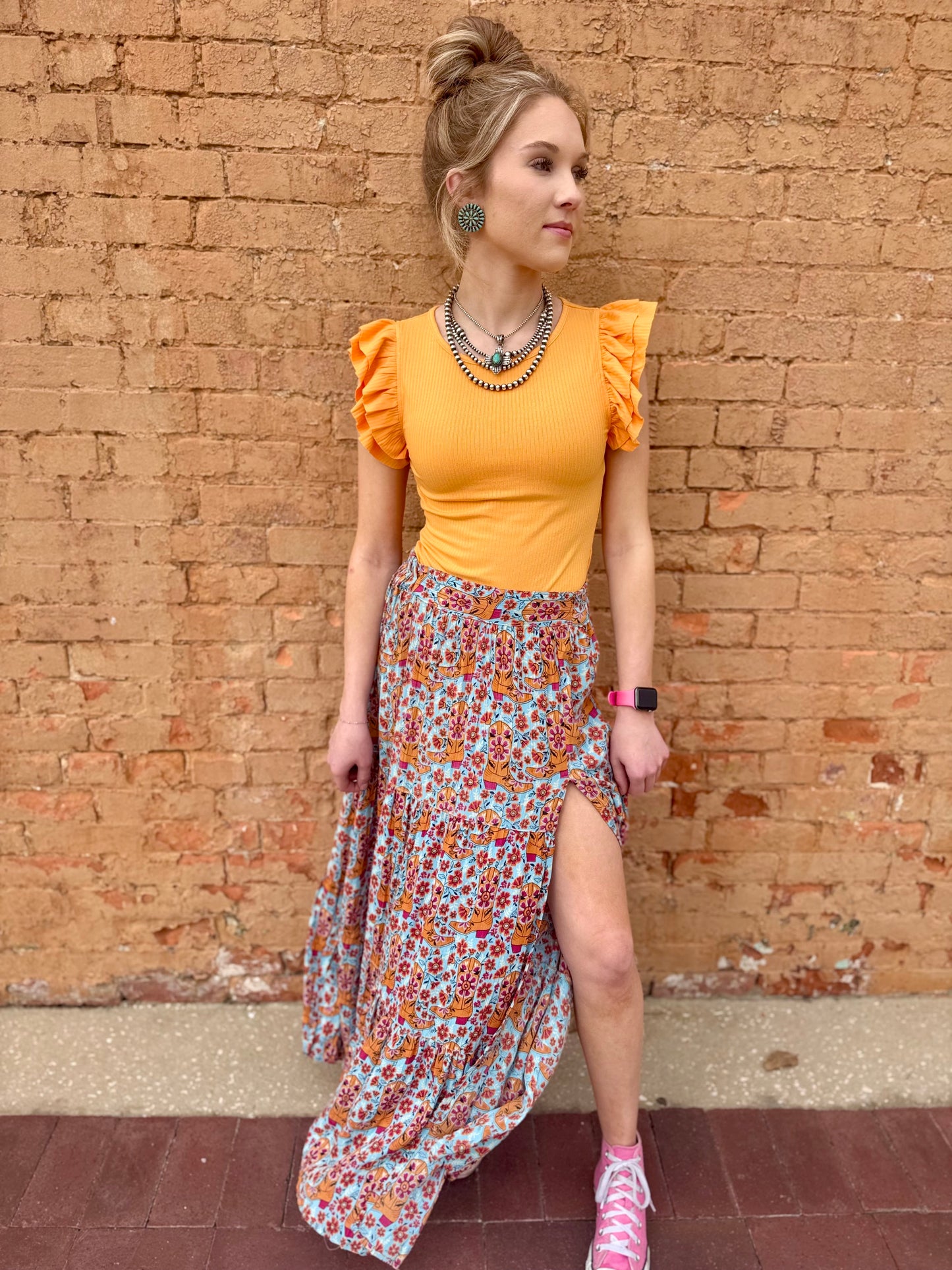 Boot Scootin’ Bloom – Maxi Skirt