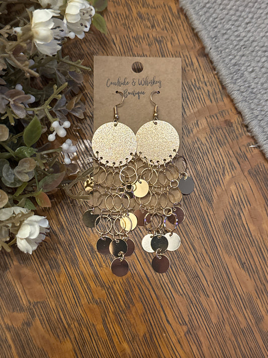 Disk Catcher - Gold Earrings