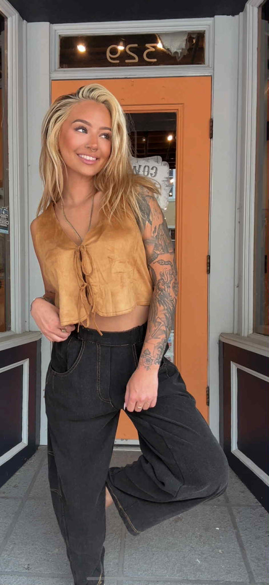 Trail Tie - Camel Suede Vest