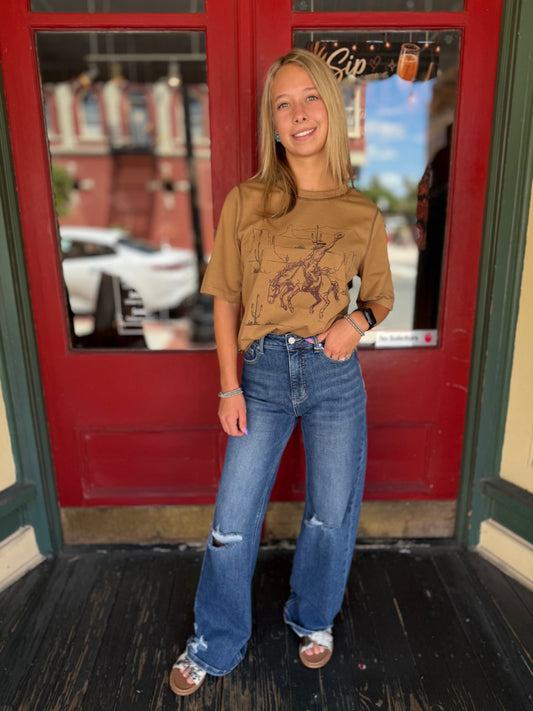 The Hallie – Denim Distressed Straight Jeans