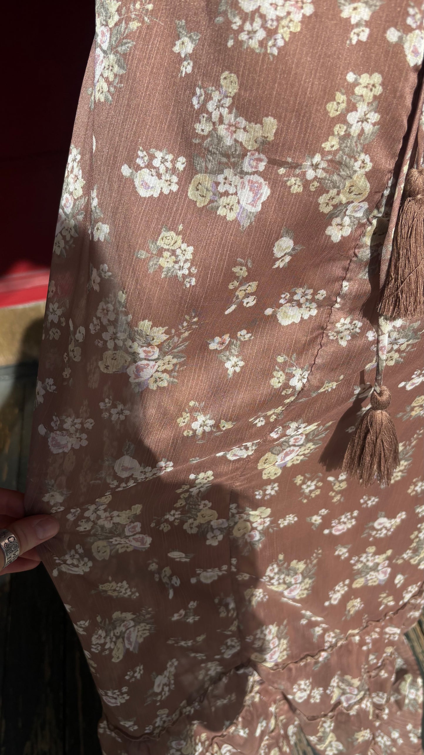 Cocoa Petals – Brown Floral Dress