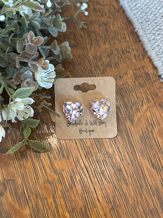 Big Lover - Pink Heart Earrings