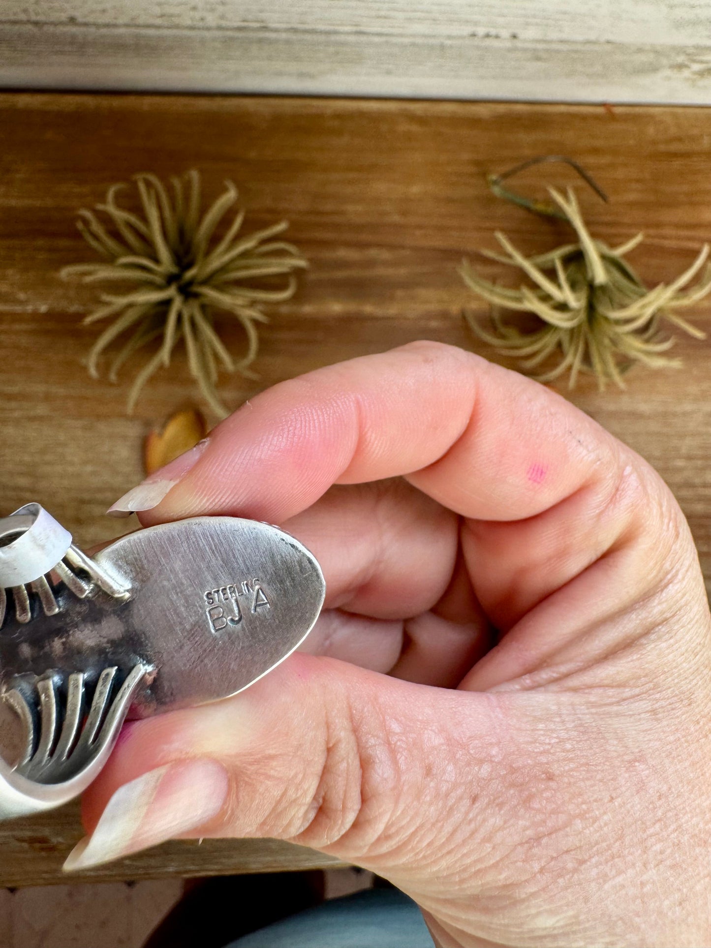 Green Turquoise Concho Ring – Size 9 – Navajo Handmade by Boyd Ashley
