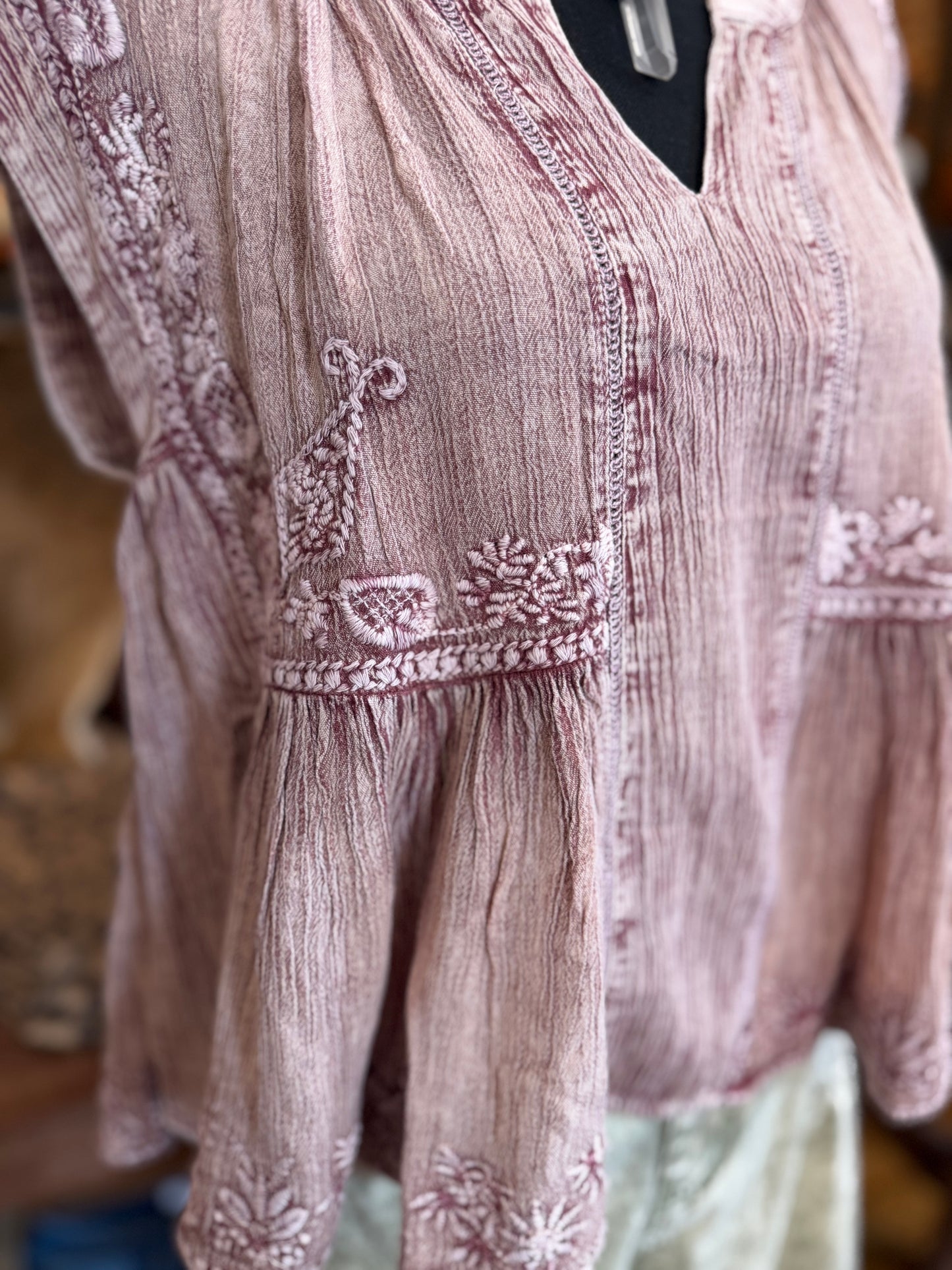 Wildberry Willow – Berry Embroidered Top