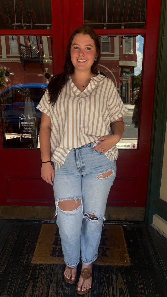 Buckskin Breeze – Striped Blouse