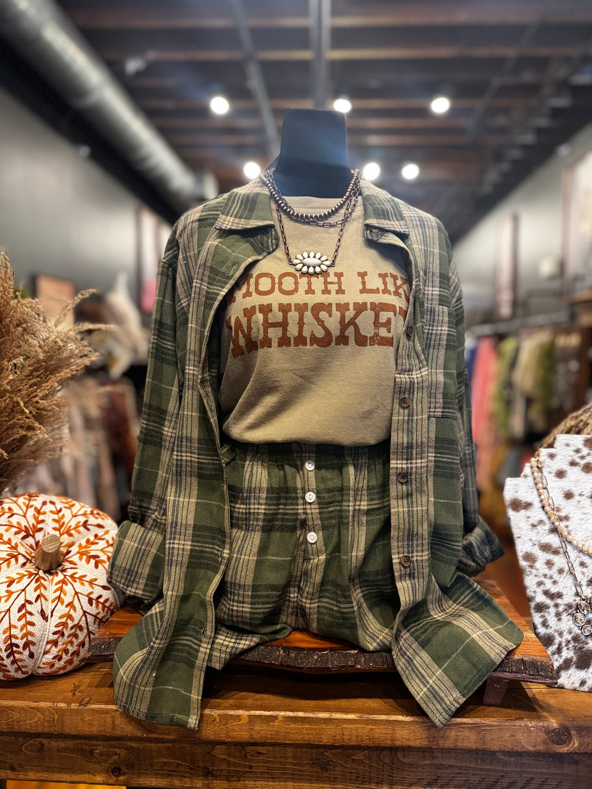 Farmhouse Fall – Olive Plaid Set