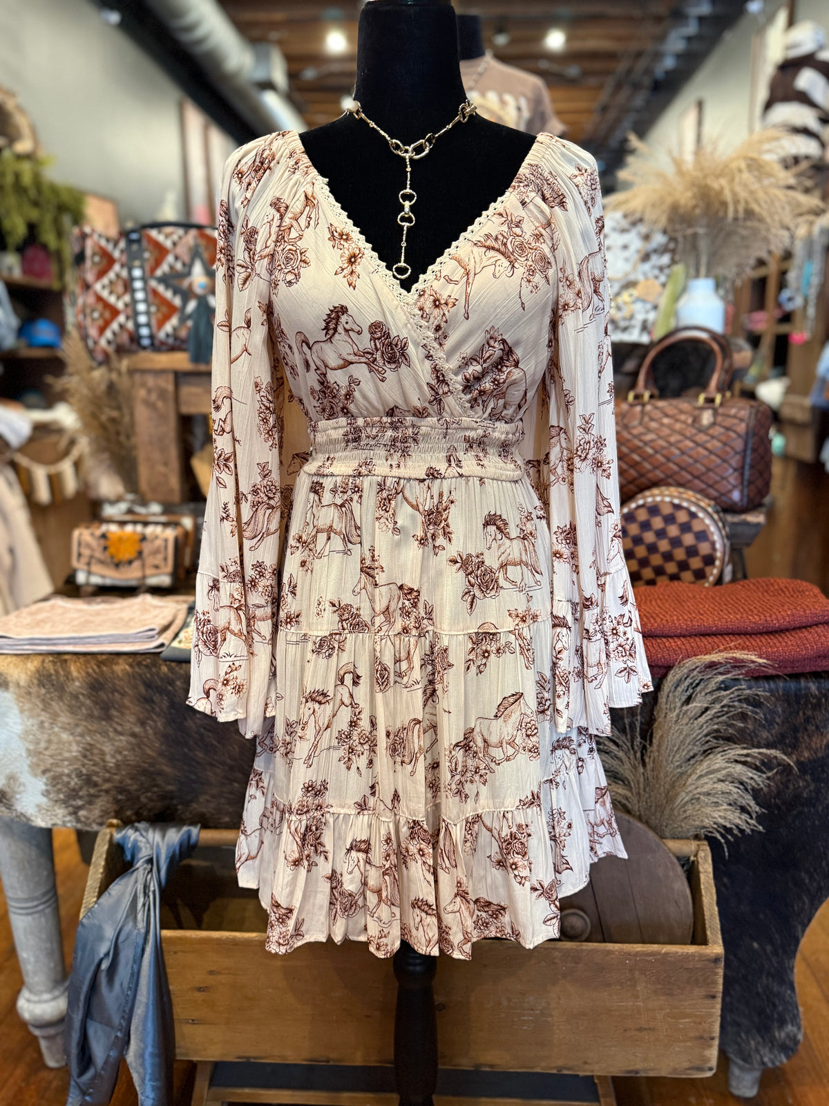 Free Spirit – Ivory Western Maxi Dress