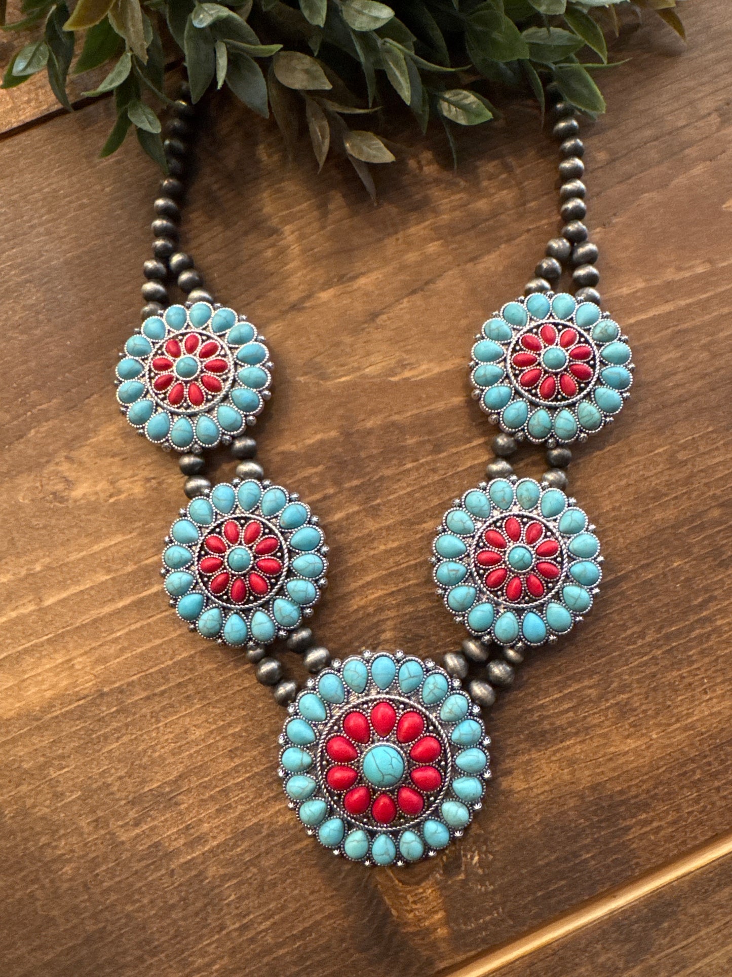 Desert Fire - Concho Necklace