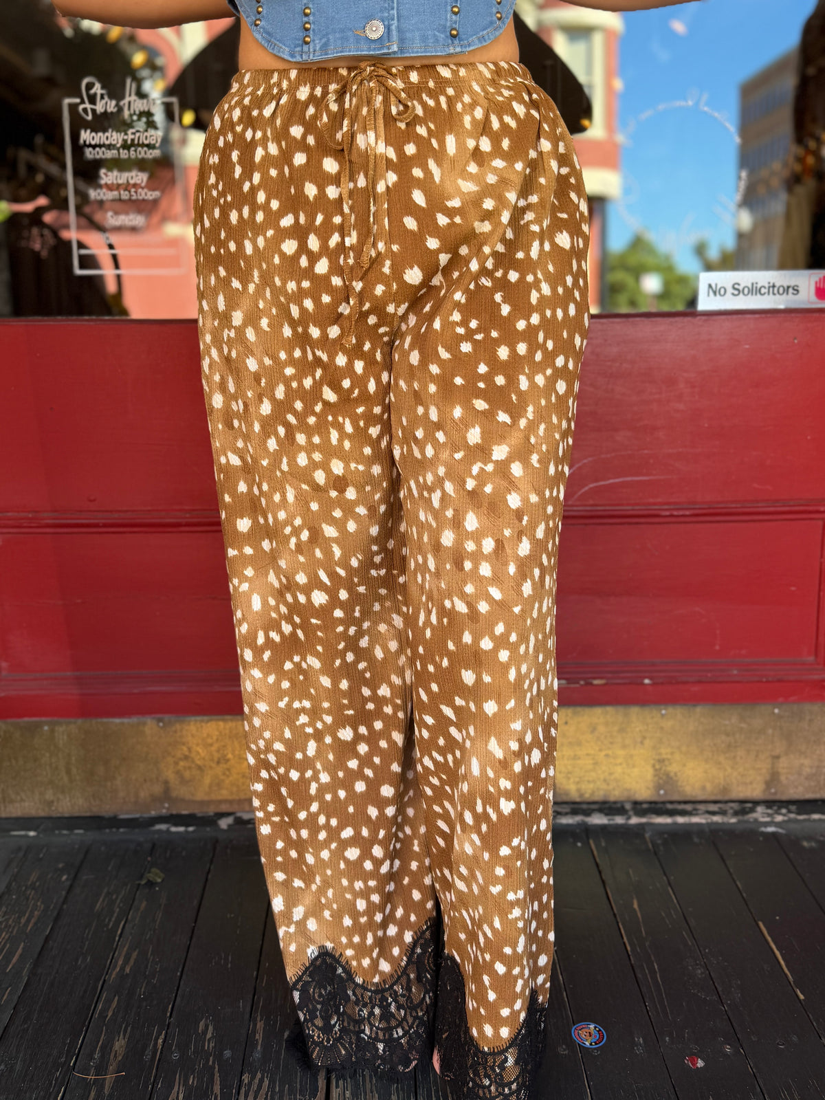 Deer Creek Cozy – Camel Wide-Leg Pants