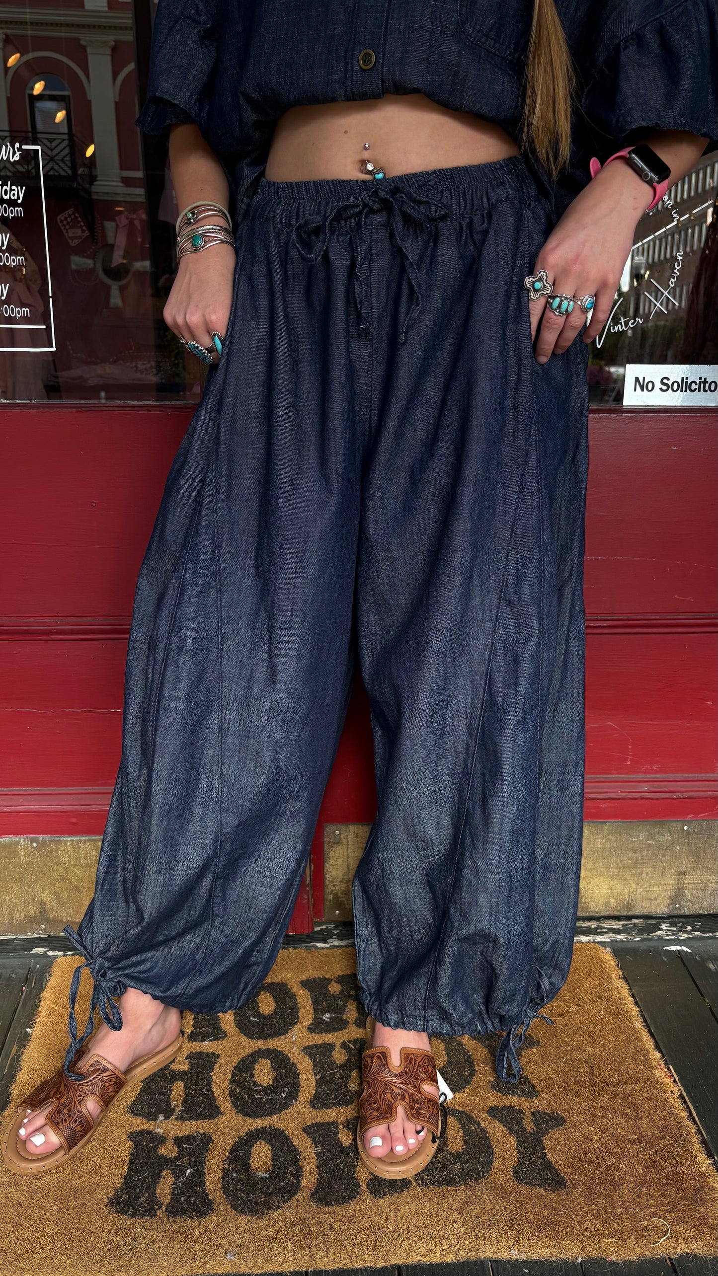 Dusky Denim – Wide Leg Pants