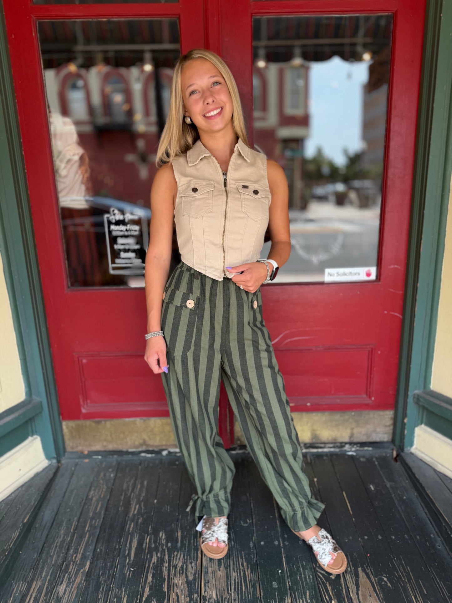 Cowgirl Standard – Denim Tan Zip Top