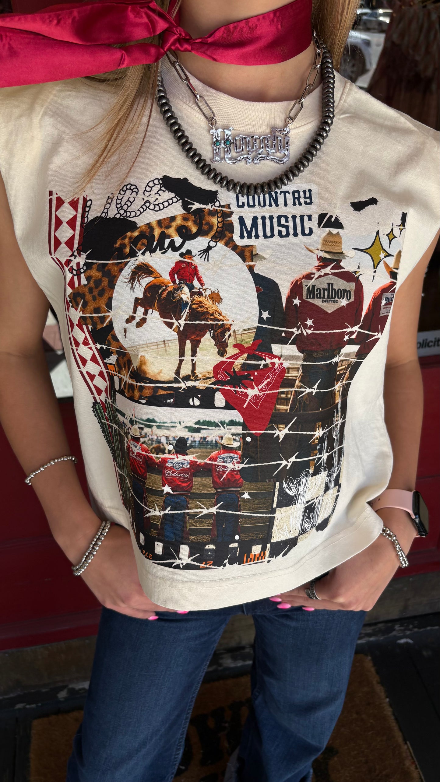 Marlboro Collage-Cream Muscle Tee