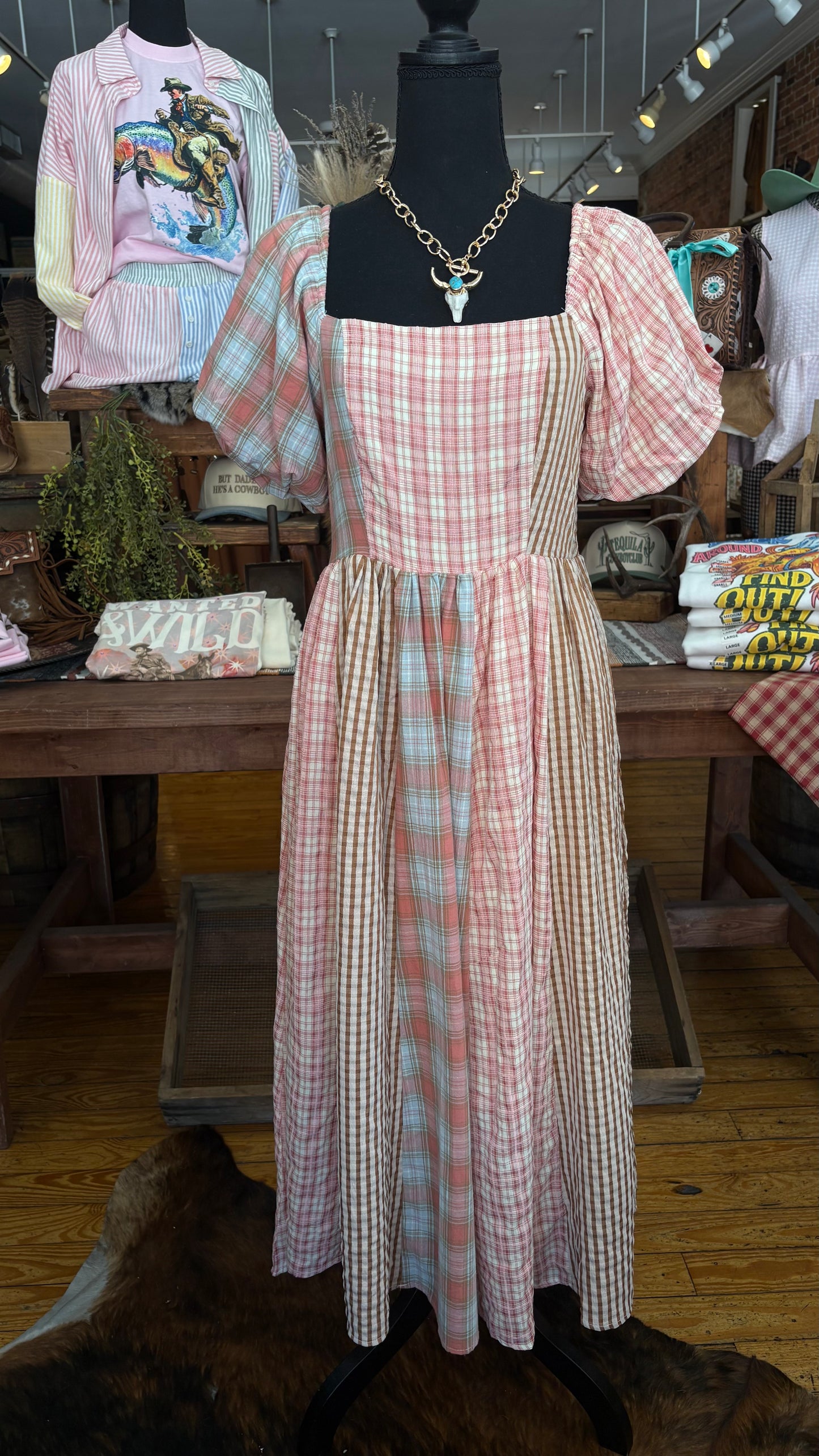 Rustic Harmony – Plaid Dress