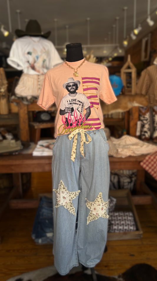 Cottage Meadow Stars – Denim Wide Leg Pant