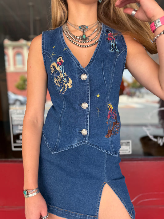 Giddy Up, Gorgeous – Denim Vest