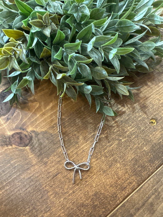 Paper chain Bow - Necklace