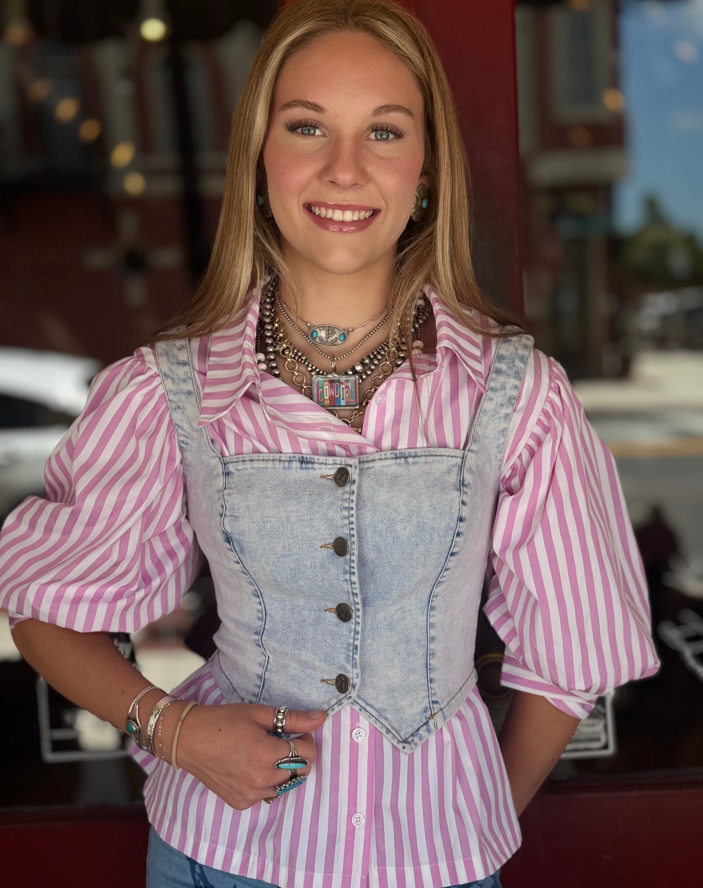 Silver Spur-Denim Corset Top