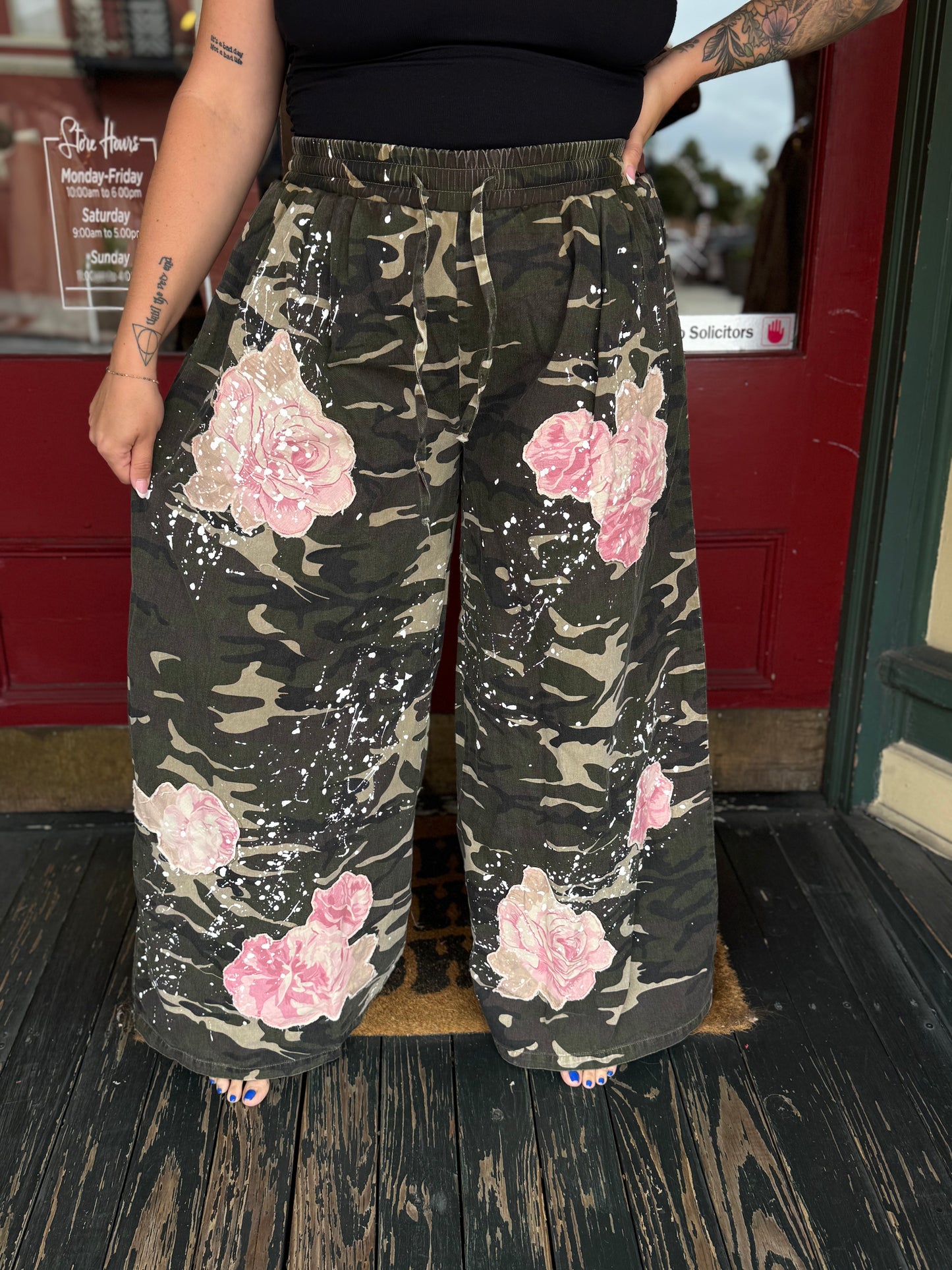 Rose Rebel – Camo Patchwork Pants